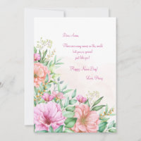 Tarjeta de Acuarela Floral para el Día del Santo