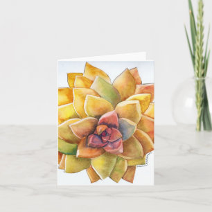 Tarjeta de acuarela Graptopetalum