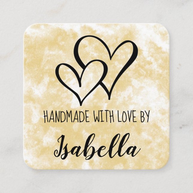 Tarjeta de acuarela hecha a mano con amor (Anverso)