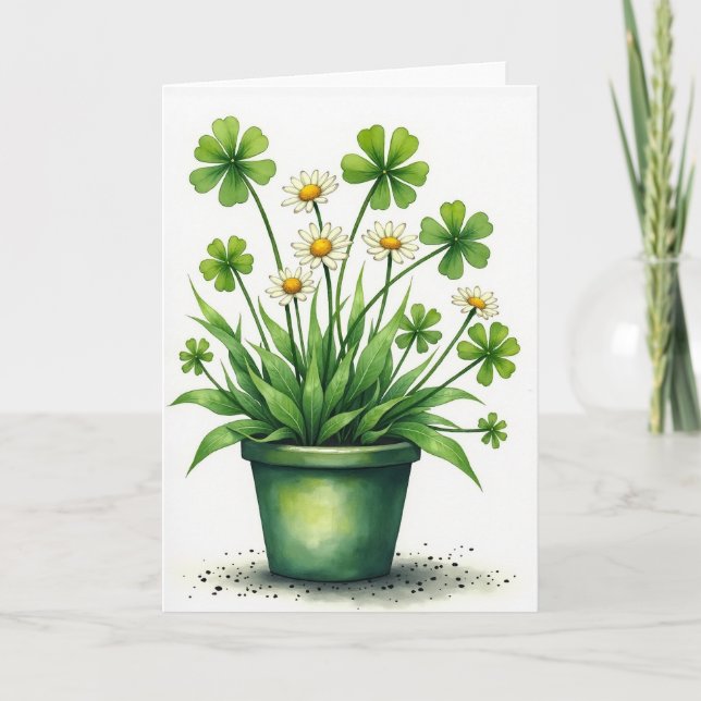 Tarjeta de Acuarela Lucky Blooms (Anverso)