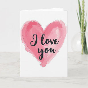 Tarjeta de Acuarela Minimalista 'Te Amo'