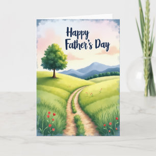 Tarjeta de acuarela para el Día del Padre con coli