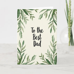 Tarjeta de Acuarela para el Mejor Papá Verde Lujur