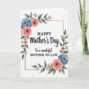 Tarjeta de acuarela para la suegra