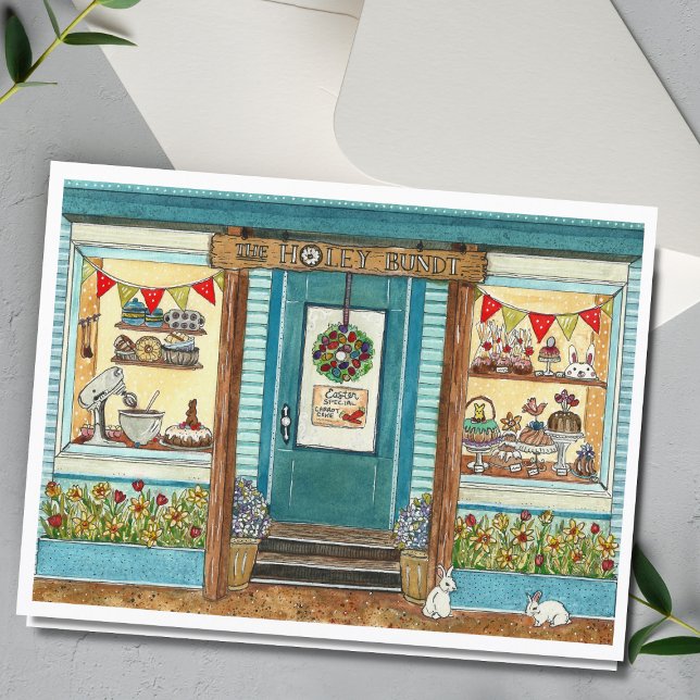 Tarjeta de acuarela para los conejillos de Pascua  (Subido por el creador)