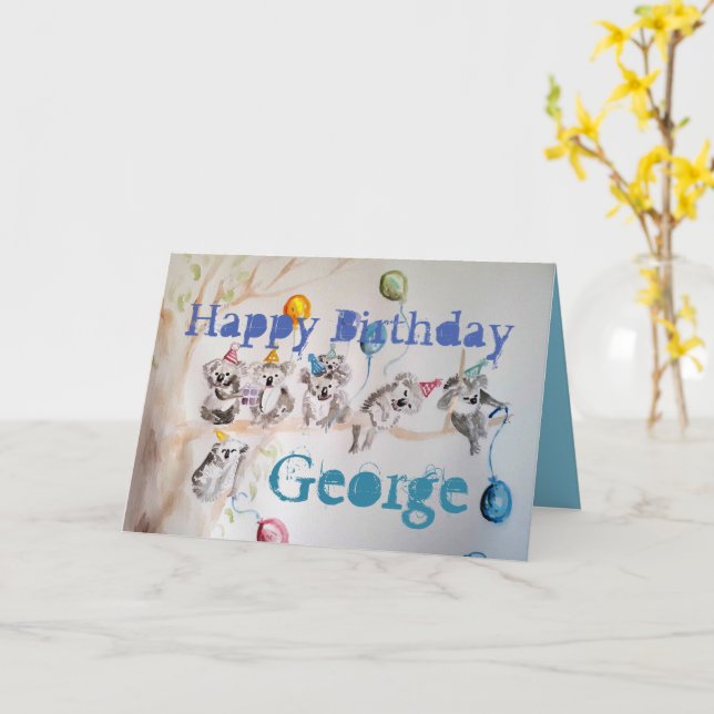 Tarjeta de acuarela para niños de color de cumplea (flor amarilla)