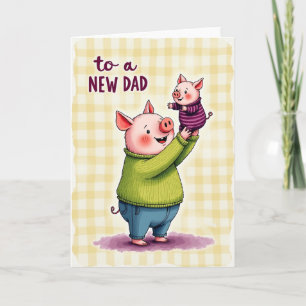 Tarjeta de Acuarela para Nuevo Papá Dulce