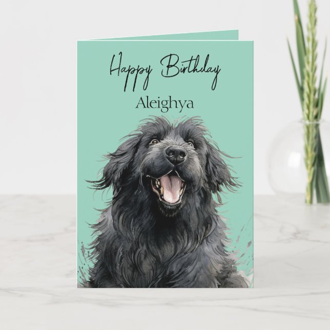 Tarjeta de acuarela personalizada Newfoundland (Anverso)