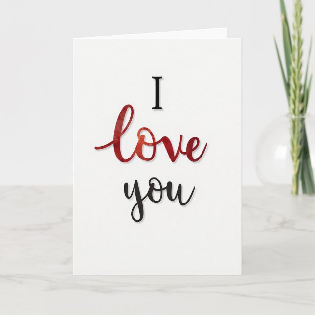 Tarjeta de Acuarela 'Te Amo' (Anverso)