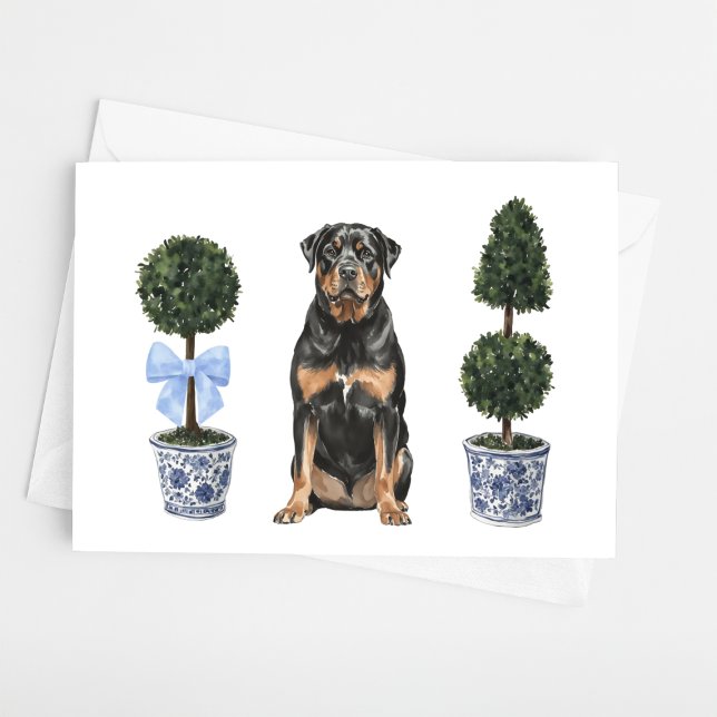 Tarjeta de acuarela topiana rottweiler Dog Puppy (Subido por el creador)