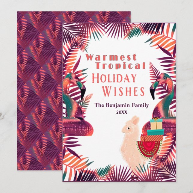 Tarjeta de acuarela tropical para navidades