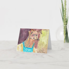 Tarjeta de acuarela "Ziggy The Dog in Overalls"