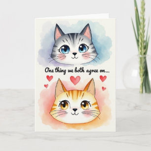 Tarjeta de acuerdo de gatos rayados