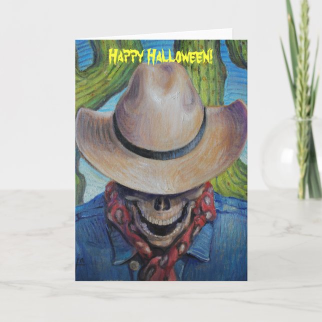 Tarjeta de Adiós Cowboy Halloween (Anverso)