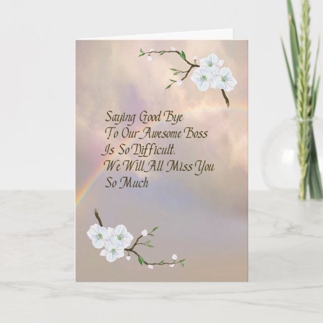 Tarjeta de adiós para el asombroso jefe que tiñe a (Anverso)