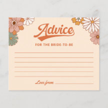 Tarjeta de adivinación Retro Groovy Bridal Shower