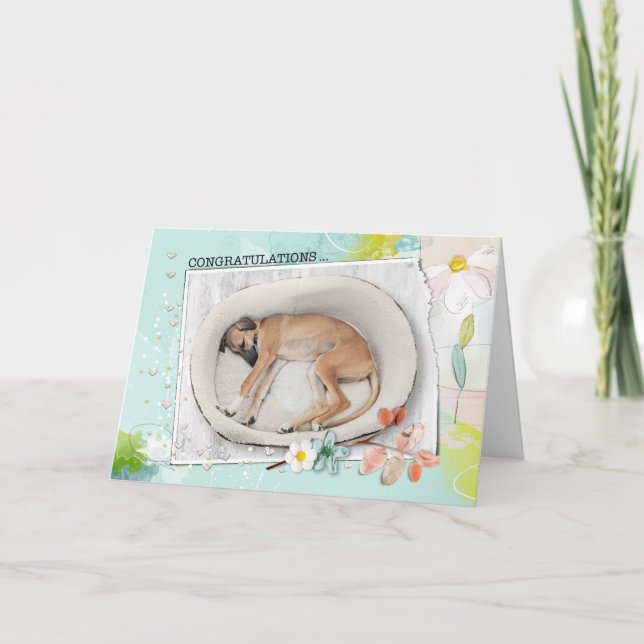 Tarjeta de adopción de perro refugio (Anverso)