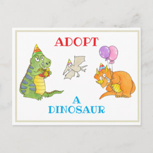 Tarjeta de Adoptar un Dinosaurio y Certificado
