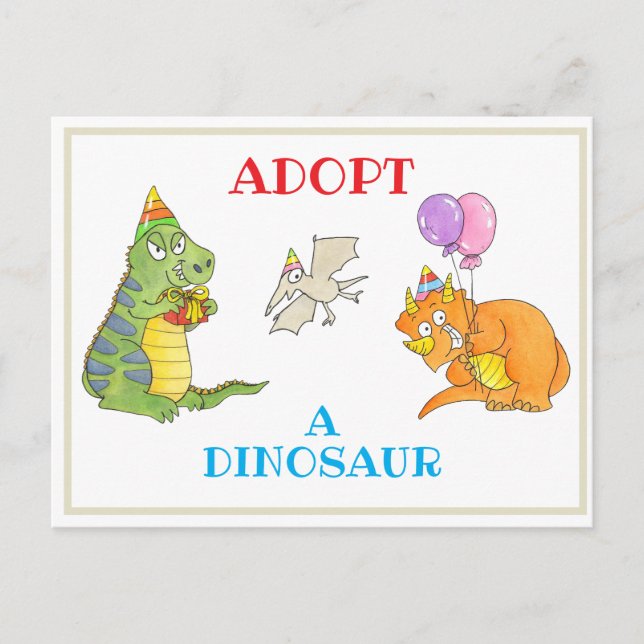 Tarjeta de Adoptar un Dinosaurio y Certificado (Anverso)