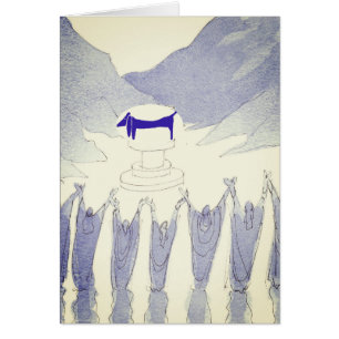 Tarjeta de adoración del perro azul