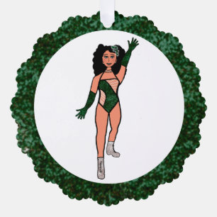 Tarjeta de adorno de bailarín de bosque y diamante