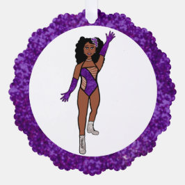 Tarjeta de adorno de bailarín de Morado y Diamante