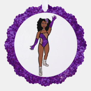 Tarjeta de adorno de bailarín de Morado y Diamante