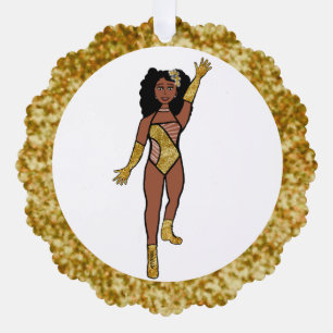 Tarjeta de adorno de bailarín de oro y diamantes A