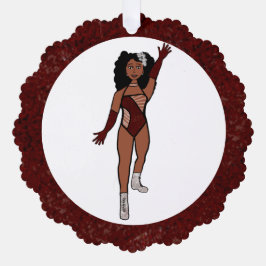 Tarjeta de adorno de bailarín Merlot & Diamonds A