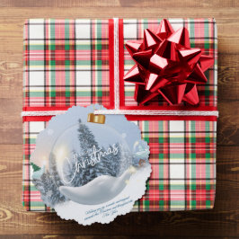 Tarjeta de adorno de Navidad con borde escalonado