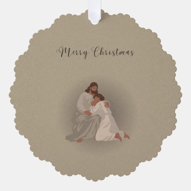 Tarjeta de Adorno de Navidad Cristiana (Anverso)
