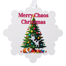 Tarjeta de adorno de papel de Navidad para mascota
