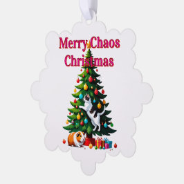 Tarjeta de adorno de papel de Navidad para mascota