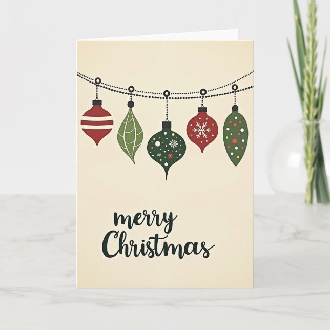 Tarjeta de Adorno Navideño Feliz (Anverso)