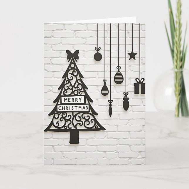 Tarjeta de Adornos de árbol de Navidad (Anverso)