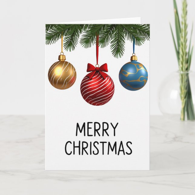Tarjeta de Adornos de Feliz Navidad (Anverso)