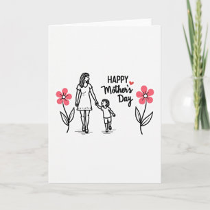Tarjeta de adulto y niño amorosos