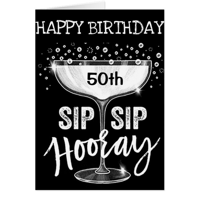 **TARJETA DE ADULTOS SIP HOORAY 50th BIRTHDAY AWAY (Frente)
