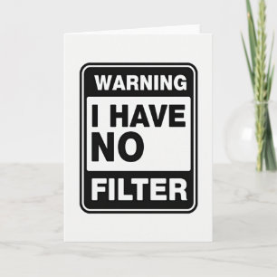 Tarjeta de advertencia sin filtro