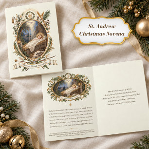 Tarjeta de Adviento de la Natividad Vintage Nove