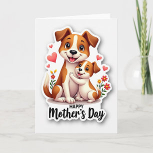 Tarjeta de afecto de cachorro a rayas
