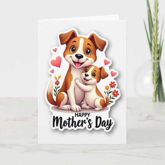 Tarjeta de afecto de cachorro a rayas (Anverso)