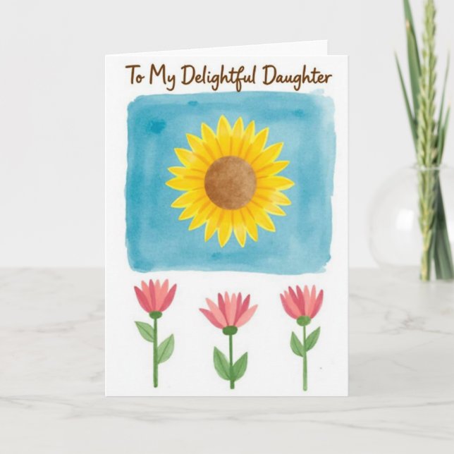 Tarjeta de afecto de flor amarilla (Anverso)