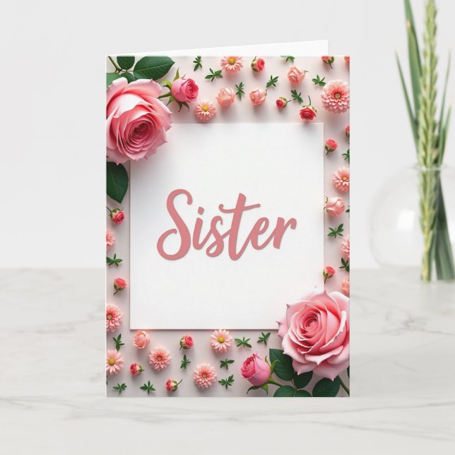 Tarjeta de Afecto de Hermanas Florales (Anverso)