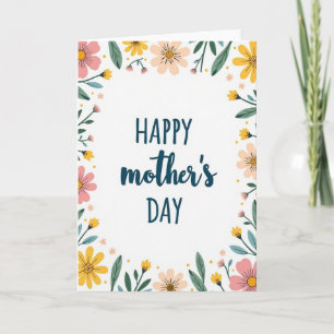 Tarjeta de afecto floral mate