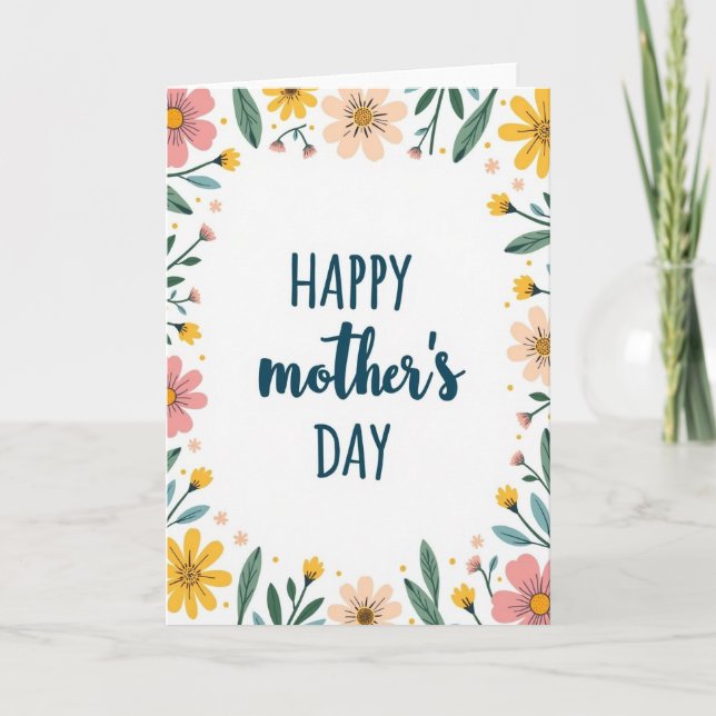 Tarjeta de afecto floral mate (Anverso)