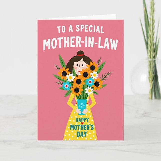Tarjeta de afecto floral para esposa (Anverso)