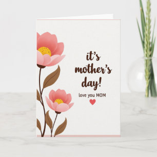 Tarjeta de afecto floral rosa