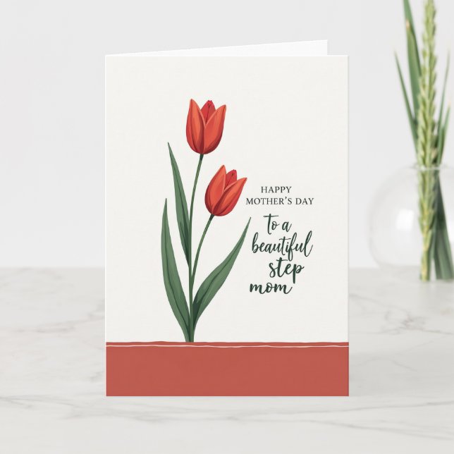 Tarjeta de Afecto Tulipán Rayado (Anverso)