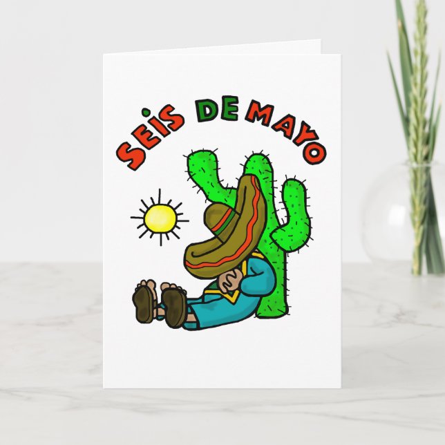 Tarjeta de Afer Cinco de Mayo del día de Seis de (Anverso)